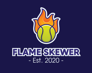 Flaming Tennis Ball logo design