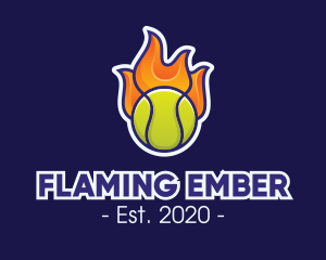 Flaming Tennis Ball logo design