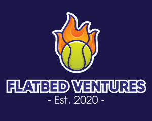 Flaming Tennis Ball logo design