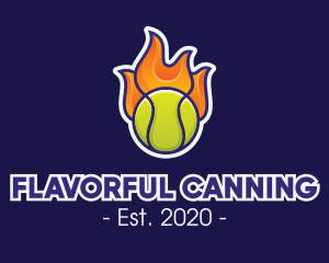 Flaming Tennis Ball logo design