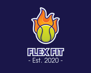 Flaming Tennis Ball logo design