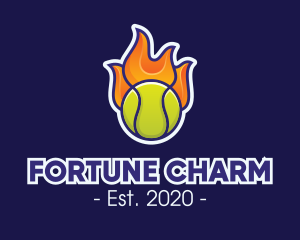 Flaming Tennis Ball logo design