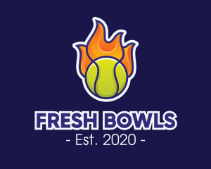 Flaming Tennis Ball logo design