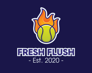 Flaming Tennis Ball logo design