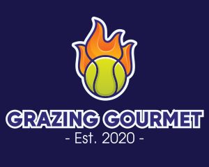 Flaming Tennis Ball logo design