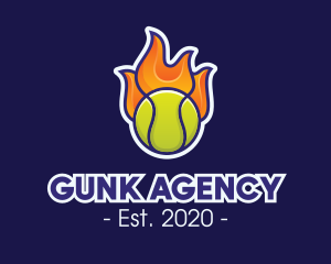 Flaming Tennis Ball logo design