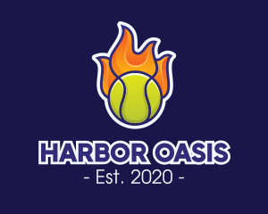 Flaming Tennis Ball logo design