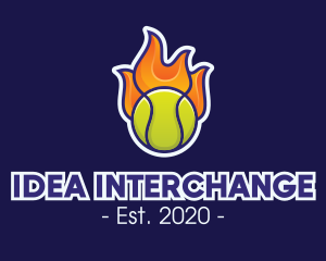 Flaming Tennis Ball logo design