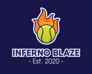 Flaming Tennis Ball logo design