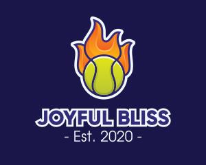 Flaming Tennis Ball logo design