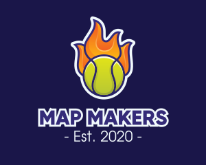 Flaming Tennis Ball logo design