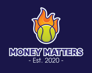 Flaming Tennis Ball logo design