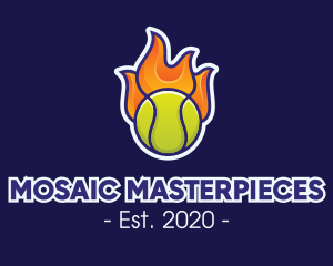 Flaming Tennis Ball logo design