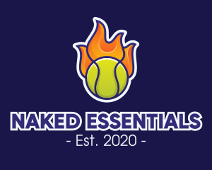 Flaming Tennis Ball logo design