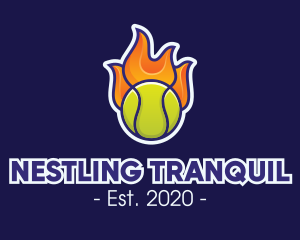 Flaming Tennis Ball logo design