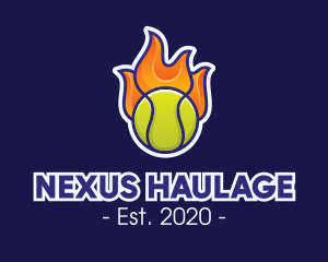 Flaming Tennis Ball logo design