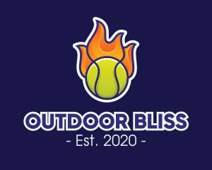 Flaming Tennis Ball logo design