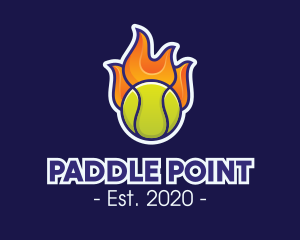 Flaming Tennis Ball logo design