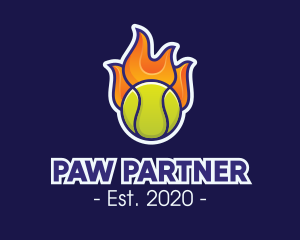 Flaming Tennis Ball logo design