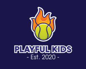 Flaming Tennis Ball logo design