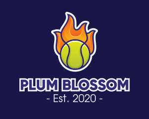 Flaming Tennis Ball logo design