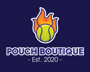 Flaming Tennis Ball logo design