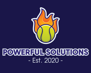 Flaming Tennis Ball logo design