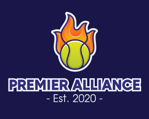 Flaming Tennis Ball logo design