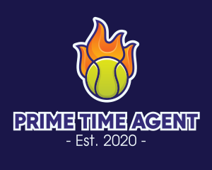 Flaming Tennis Ball logo design