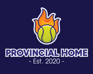 Flaming Tennis Ball logo design