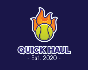 Flaming Tennis Ball logo design