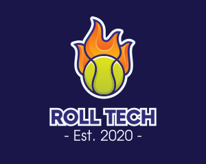 Flaming Tennis Ball logo design