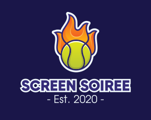 Flaming Tennis Ball logo design