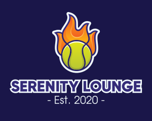 Flaming Tennis Ball logo design