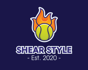 Flaming Tennis Ball logo design