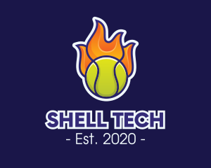 Flaming Tennis Ball logo design