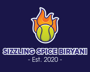 Flaming Tennis Ball logo design