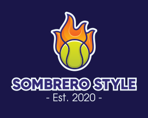 Flaming Tennis Ball logo design