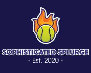 Flaming Tennis Ball logo design