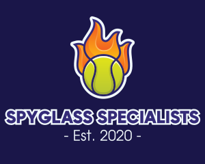 Flaming Tennis Ball logo design