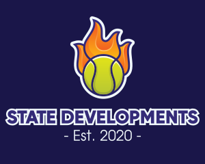 Flaming Tennis Ball logo design