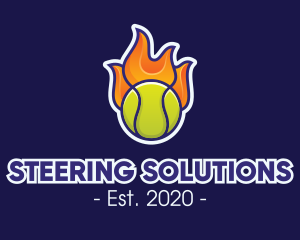 Flaming Tennis Ball logo design