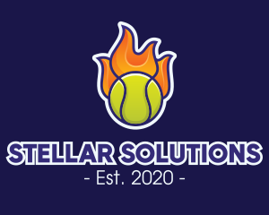 Flaming Tennis Ball logo design