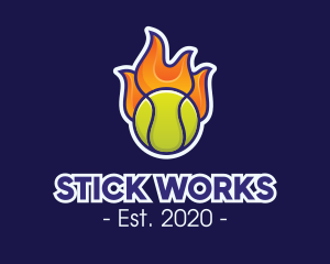 Flaming Tennis Ball logo design