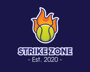 Flaming Tennis Ball logo design