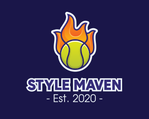 Flaming Tennis Ball logo design