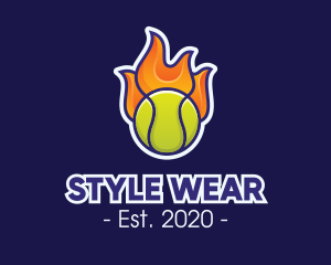 Flaming Tennis Ball logo design