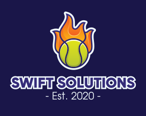 Flaming Tennis Ball logo design