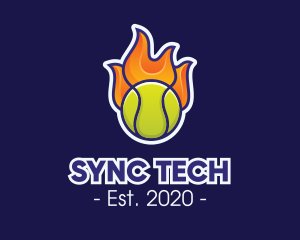 Flaming Tennis Ball logo design