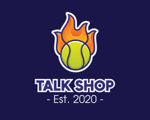 Flaming Tennis Ball logo design